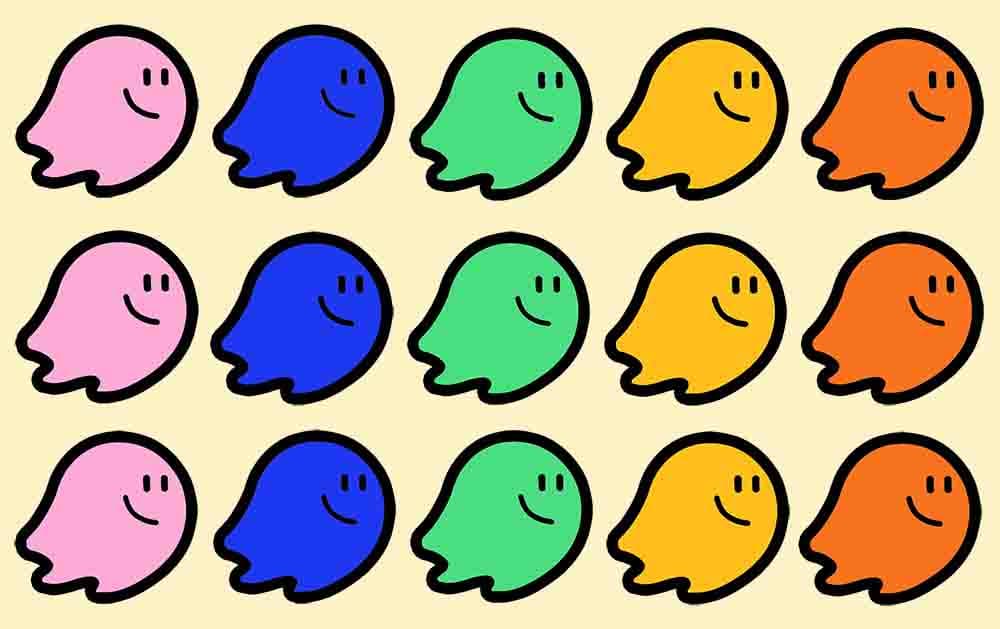 Newsletter illustration with rainbow and sun